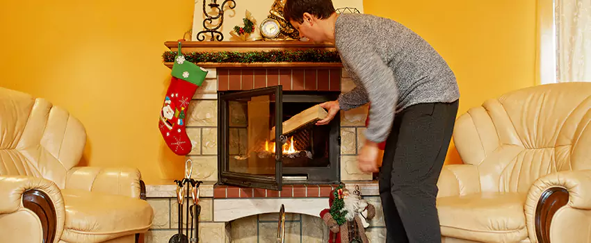 Rusted Metal Fireplace Restoration in Edwards Community Club, Oklahoma