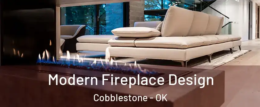 Modern Fireplace Design Cobblestone - OK