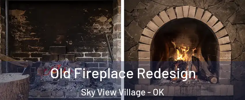 Old Fireplace Redesign Sky View Village - OK